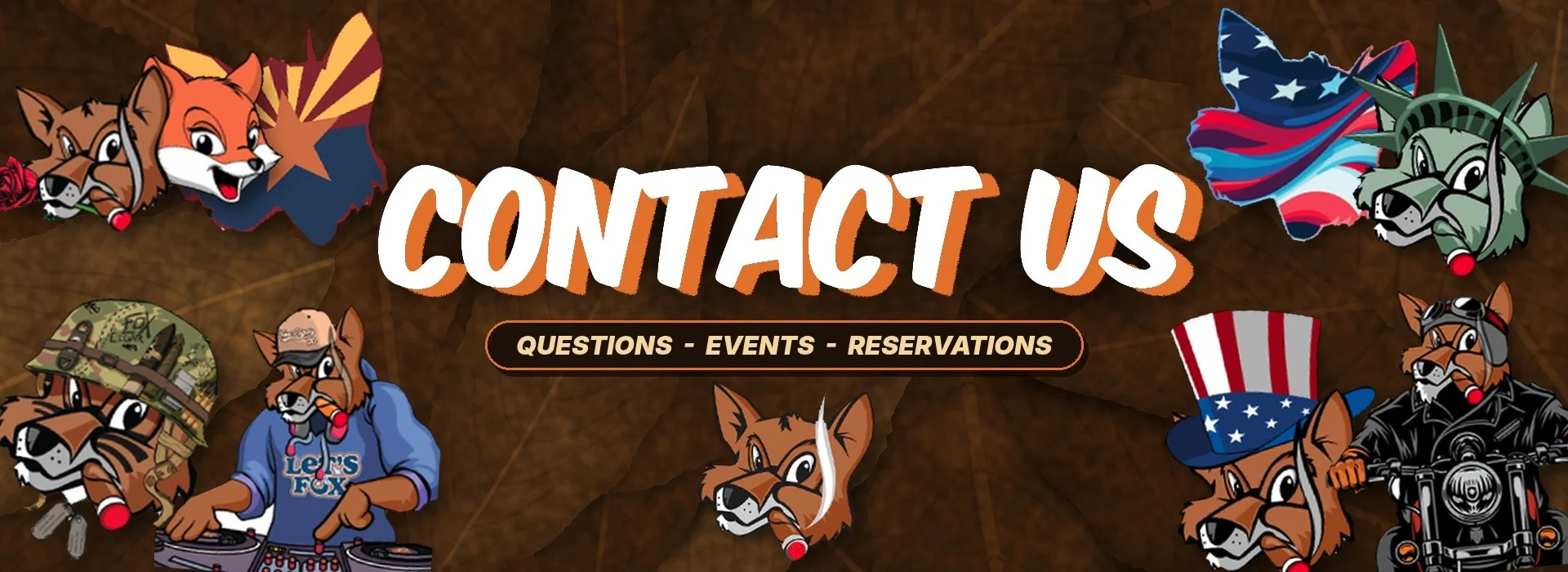 Contact Fox Cigar Bar — questions, events, reservations